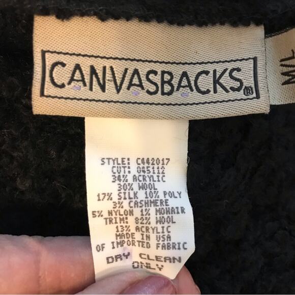 Canvasbacks Vintage Fringed Boucle Poncho-Size M/L-Silk, Cashmere,& Wool Blend - Picture 14 of 15